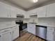 Bright kitchen featuring white cabinets and stainless steel appliances at 104 Westland Sw Ct, Marietta, GA 30064