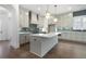 Modern kitchen featuring white cabinets, quartz countertops, and a stylish island at 3909 Enclave Way, Tucker, GA 30084