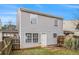 Backyard features a back door, two windows, a small patio, and a partial fence at 256 Coral Cir, Mcdonough, GA 30253