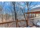 Stunning view of lake from deck with trees and garage visible at 7875 Robin Rd, Cumming, GA 30041