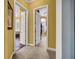 Hallway featuring carpeted floor, neutral walls, and doors leading to different rooms at 1069 Eagles Brooke Dr, Locust Grove, GA 30248