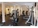 Bright gym featuring modern fitness equipment and black floors, perfect for a convenient workout at 24317 Plantation Ne Dr, Atlanta, GA 30324