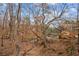 Beautiful backyard featuring lush trees and shrubbery and an attractive treehouse near a creek at 10635 N Edgewater Pl, Johns Creek, GA 30097