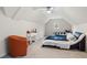 Bedroom with a sloped ceiling, ceiling fan, and two beds at 10635 N Edgewater Pl, Johns Creek, GA 30097