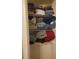 A bright linen closet featuring white wire shelving stacked with folded towels at 104 Worthy Drive, Mcdonough, GA 30252