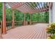 Large deck with pergola and wood railing offers a great outdoor space at 274 Westchester Club Dr, Hiram, GA 30141