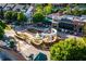 Aerial view of Smyrna Market Village, showcasing its layout and landscaping at 1424 Wicker Wood Se Pl # 7, Smyrna, GA 30080