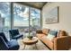 Bright living room featuring comfortable seating and floor-to-ceiling windows with stunning city views at 3324 Peachtree Ne Rd # 2118, Atlanta, GA 30326