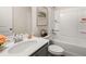 Bathroom features a white sink, vanity and neutral finishes creating a serene space at 9446 Cedar Grove Ct # 334, Jonesboro, GA 30238