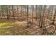 A shot of the private wooded backyard that provides a beautiful natural setting at 488 Morris Rd, Hiram, GA 30141