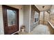 Inviting front door with a decorative glass panel and a charming porch at 488 Morris Rd, Hiram, GA 30141