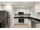 Modern kitchen featuring stainless steel appliances, white cabinets, and dark countertops at 2413 Hillside Ave, Decatur, GA 30032
