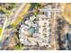 Aerial view of a complex with a pool, gym, parking, and proximity to the Atlanta Beltline Eastside Trail at 821 Ralph Mcgill Ne Blvd # 3104, Atlanta, GA 30306