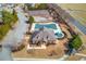 Aerial view of community pool, tennis courts, and playground at 1217 Trophy Club Ave, Dacula, GA 30019