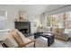 Bright living room featuring a decorative fireplace, comfortable seating, and natural lighting at 1887 Cambria Nw Ave, Atlanta, GA 30318