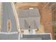 A drone shot showing a home's roof, driveway, and surrounding streets at 539 Walton Dr, Woodstock, GA 30188