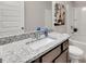Bathroom featuring a granite countertop vanity and a separate tub and shower at 539 Walton Dr, Woodstock, GA 30188