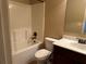 Bathroom featuring a white vanity, toilet, and bathtub at 2304 Northglenn Ct, Conyers, GA 30013