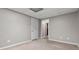 Basement area with neutral carpeting and gray walls at 2275 Perch Sw Way, Marietta, GA 30008