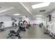 On-site gym with stationary bikes, elliptical, rowing machine, weights, and motivational decor at 300 Johnson Ferry Ne Rd # B401, Atlanta, GA 30328