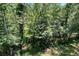 Private wooded backyard offering a serene and natural setting with mature trees at 353 Vista Ln, Woodstock, GA 30189
