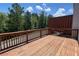 Beautiful wood deck perfect for outdoor relaxation and overlooks wooded backyard at 353 Vista Ln, Woodstock, GA 30189