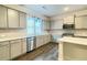 Modern kitchen featuring stainless steel appliances, herringbone backsplash and white countertops at 353 Vista Ln, Woodstock, GA 30189
