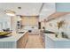 Gourmet kitchen featuring granite countertops, custom cabinetry, and a large center island at 401 Lynne Cir, Alpharetta, GA 30009