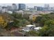 Modern home design showcased from above, surrounded by mature trees, with neighborhood views at 1186A Francis Nw St, Atlanta, GA 30318