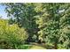 Lush backyard view with mature trees, stream, and natural landscape at 5306 Brooke Ridge Dr, Atlanta, GA 30338