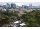 Aerial view of neighborhood with the city skyline in the background at 1186B Francis Nw St, Atlanta, GA 30318