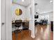 Cozy office nook featuring a built-in desk, storage, and stylish decor, flowing into the bright living area at 250 Riverclub Rd, Acworth, GA 30101