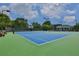 Well-maintained tennis court with lighting, benches, and greenery, offering a great space for sports and recreation at 4050 Preserve Crossing Ln, Cumming, GA 30040