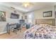 Modern bedroom with carpet, ceiling fan, and large windows for a comfortable living space at 2738 Allyn Nw Way, Kennesaw, GA 30152