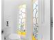 Bathroom with unique stained glass windows offering natural light at 3670 River Mansion Dr, Peachtree Corners, GA 30096