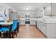 Modern kitchen with stainless steel appliances, granite countertops, and a cozy dining nook at 236 Rankin Cir, Mcdonough, GA 30253