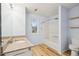 Charming bathroom with wooden floors, stylish vanity, and bright natural light at 3815 Glen Laurel Ct, Cumming, GA 30040