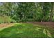 Lush green backyard with mature trees creating a private and serene setting at 114 Terrace Ne Dr, Atlanta, GA 30305