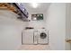Functional laundry room with a washer, dryer, and storage racks, designed for efficiency and organization at 128 Holly Pl, Canton, GA 30115