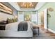 Comfortable main bedroom with accent wall, decorative ceiling, lots of natural light, and ensuite bathroom at 81 Heritage Pointe Dr, Villa Rica, GA 30180
