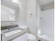 Bathroom featuring modern vanity, new faucet, updated mirror and a walk-in shower at 4239 Newcomb Rd, Decatur, GA 30034