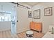 Hallway with barn door entrance and stylish decor at 788 W Marietta Nw St # 913, Atlanta, GA 30318