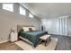Bright bedroom featuring vaulted ceiling, white walls, and wood flooring at 2312 Wayside Ne Dr, Brookhaven, GA 30319