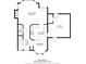 Detailed first floor plan of a home showcasing the living room, kitchen, dining area, bath, and foyer at 102 Johnson Ct, Decatur, GA 30030