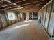 Unfinished basement with natural light, framed-out walls and concrete floor, new construction at 2515 Hogan Rd, East Point, GA 30344