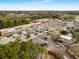 Broad aerial shot of commercial properties, highlighting ample parking and accessible location surrounded by mature trees and green spaces at 2261 Venetian Dr, Atlanta, GA 30311