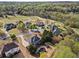 Stunning aerial view of a home on a golf course with a private backyard pool and lush landscaping at 410 Hickory Fairway Ct, Woodstock, GA 30188