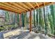 View from the back deck features mature trees and lush greenery, creating a private, peaceful outdoor space at 2210 Golden Valley Dr, Lawrenceville, GA 30043