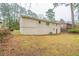 Backyard and exterior of home with light brick and door to basement at 3527 Glenview Sw Cir, Atlanta, GA 30331