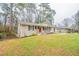 Home featuring a well-maintained lawn and brick facade, complemented by black shutters and a striking red front door at 3527 Glenview Sw Cir, Atlanta, GA 30331